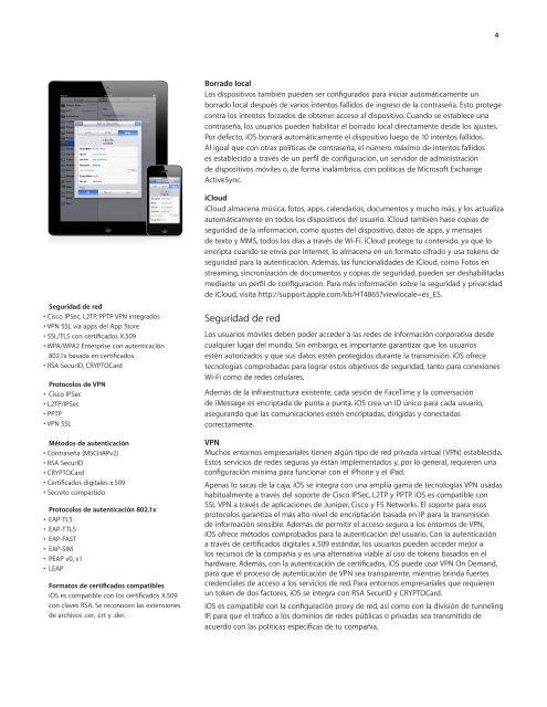 Implementando iPhone e iPad DescripciÃ³n de seguridad - Apple