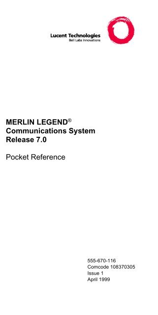 MERLIN LEGEND® Communications System ... - users.757.org