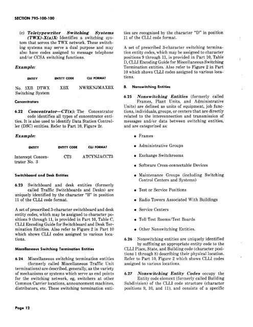 COMMON LANGUAGE LOCATION IDENTIFICATION (CLLI) CODE ...