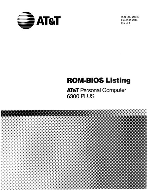 AT&T Personal Computer 6300 Plus - ROM-BIOS Listing