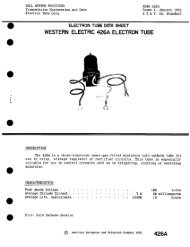 . ELECTRON TUBE DATA SHEET WESTERN ELECTRIC 426A ...