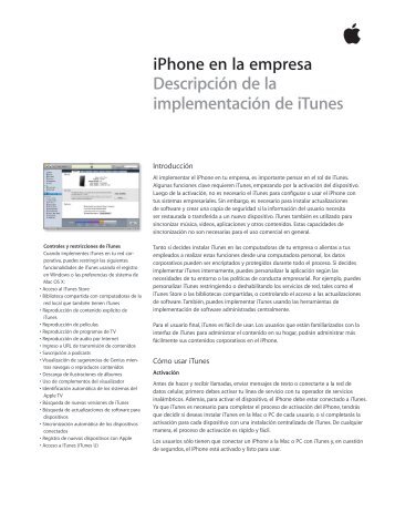 iPhone en la empresa DescripciÃ³n de la  implementaciÃ³n de ... - Apple