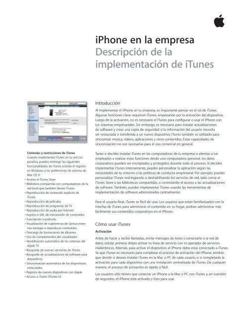 iPhone en la empresa DescripciÃ³n de la  implementaciÃ³n de ... - Apple