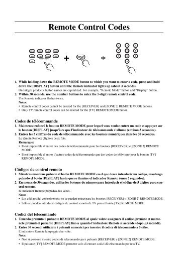 Remote Control Codes - Onkyo