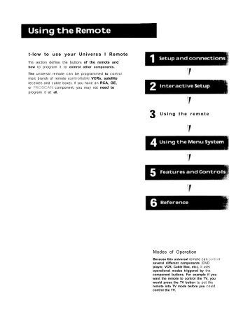 t-low to use your Universa I Remote 3 Using the remote Modes of ...