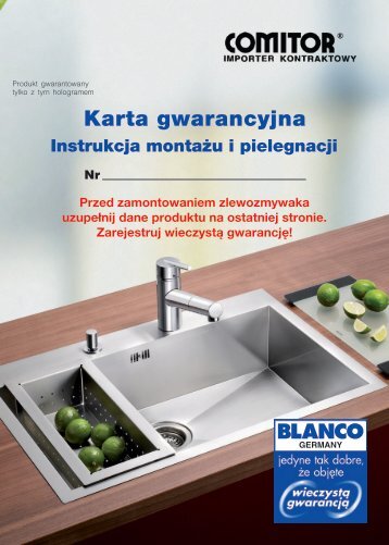 Karta Gwarancyjna - zlewozmywaki Blanco ... - Serwis - Comitor