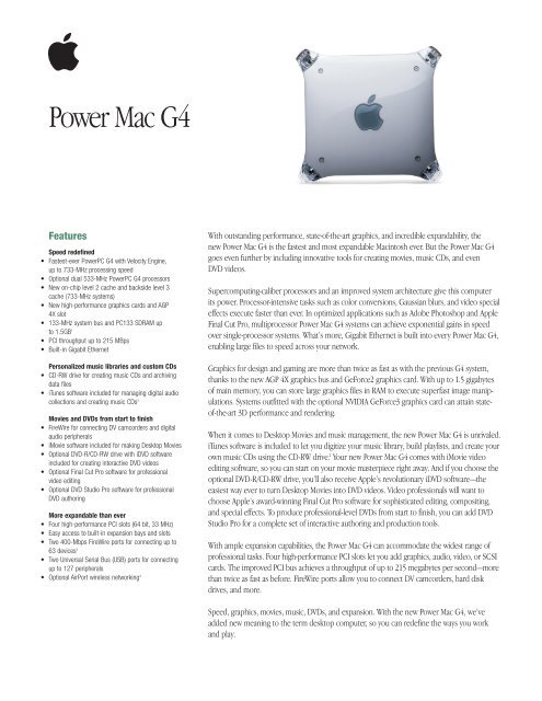 With the new Power Mac G4, you'll be able to ... - MCS Services, Inc.