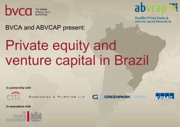 Private equity and venture capital in Brazil - BVCA admin