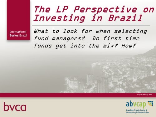 Private Equity and Venture Capital in Brazil - BVCA admin