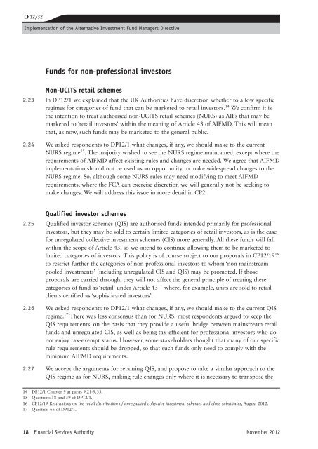 CP12/32: Implementation of the Alternative ... - BVCA admin