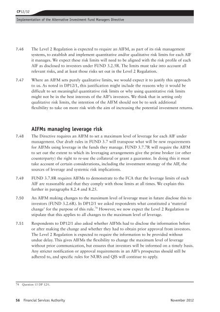 CP12/32: Implementation of the Alternative ... - BVCA admin