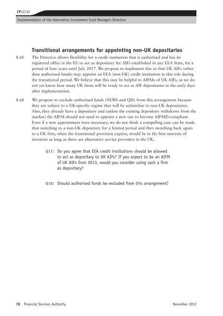 CP12/32: Implementation of the Alternative ... - BVCA admin