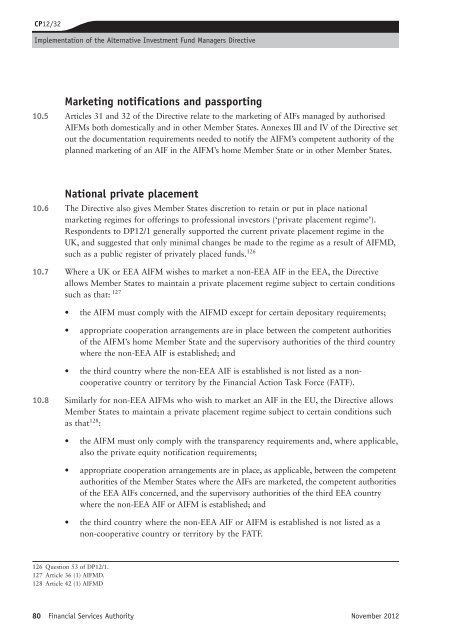 CP12/32: Implementation of the Alternative ... - BVCA admin