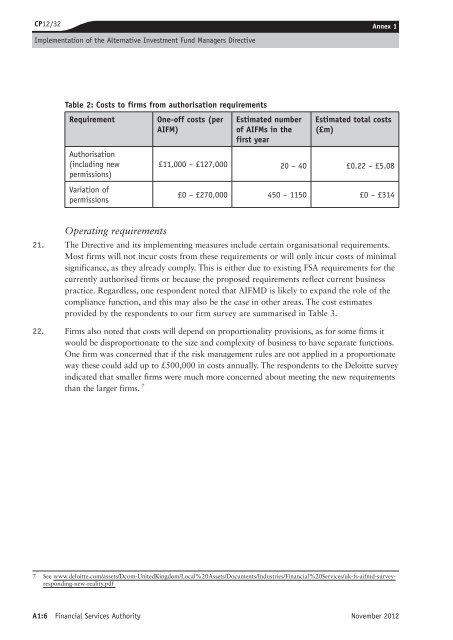 CP12/32: Implementation of the Alternative ... - BVCA admin