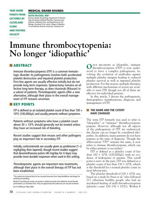 Immune thrombocytopenia: No longer 'idiopathic'