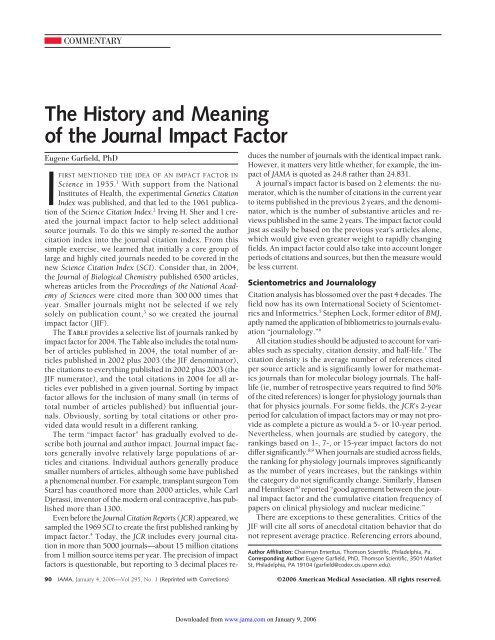 Journal Impact Factor: Do the Numerator and Denominator Need Correction?