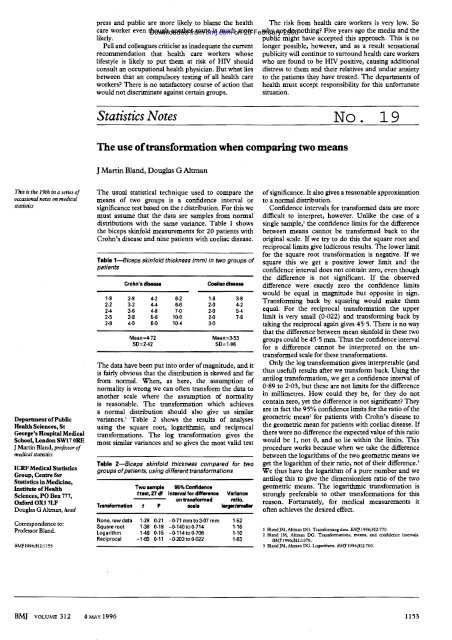 BMJ Statistical Notes Series List by JM Bland: http://www-users.york ...