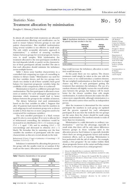 BMJ Statistical Notes Series List by JM Bland: http://www-users.york ...