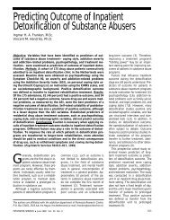 Predicting Outcome of Inpatient Detoxification of Substance Abusers