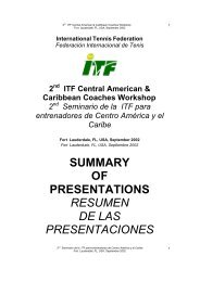 summary of presentations resumen de las ... - Coaching - ITF