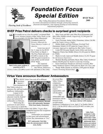 Foundation Focus Special Edition - Blue Valley Educational ...