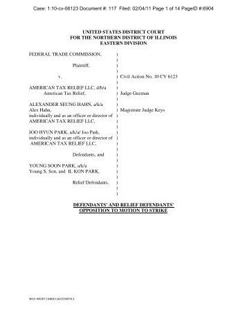 Case: 1:10-cv-06123 Document #: 117 Filed: 02/04/11 Page 1 of 14 ...