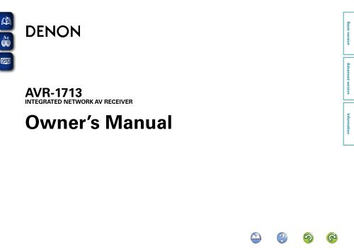 Denon AVR 1713 Manual Audio Products Australia