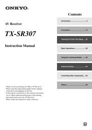 En AV Receiver TX-SR307 Instruction Manual - Onkyo