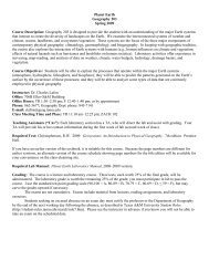 Geog 203 Spring 2009 Syllabus - Texas A&M University