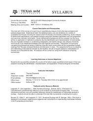 syllabus - Ecology and Evolutionary Biology - Texas A&M University