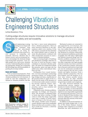 Challenging Vibration in Engineered Structures - Modern Steel ...