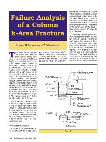 Failure Analysis of a Column k-Area Fracture - Modern Steel ...