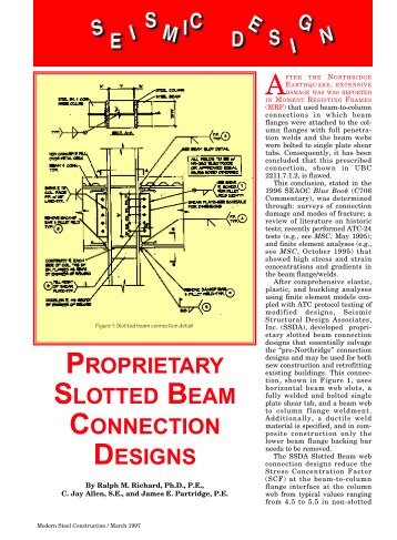 proprietary slotted beam connection designs - Modern Steel ...