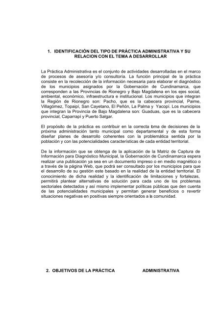 Captura de información para diagnóstico Municipal - CDIM - ESAP ...