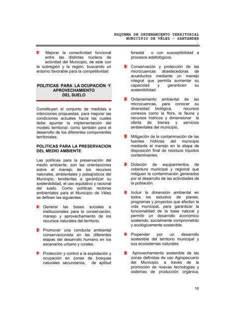 Esquema de Ordenamiento Territorial - Velez ... - CDIM - ESAP