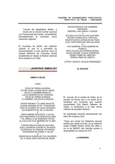 Esquema de Ordenamiento Territorial - Velez ... - CDIM - ESAP