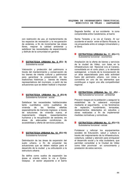 Esquema de Ordenamiento Territorial - Velez ... - CDIM - ESAP