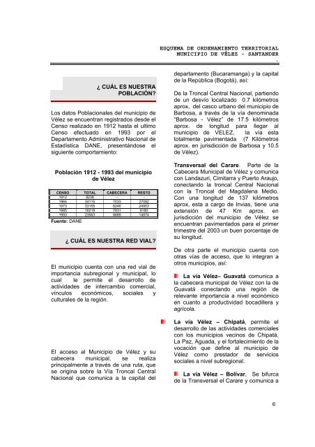 Esquema de Ordenamiento Territorial - Velez ... - CDIM - ESAP