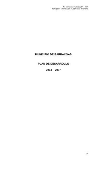 Plan de Desarrollo - Barbacoas - Nariño - 2004 - 2007 - CDIM - ESAP