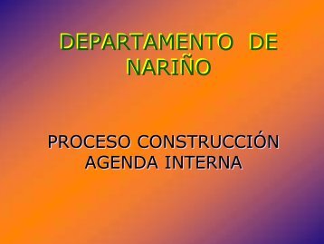 Agenda Interna - Departamento de Nariño - CDIM - ESAP