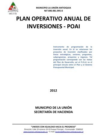 La Union-Antioquia-POAI-2012 - CDIM - ESAP