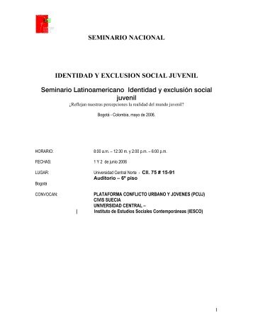 Identidad y exclusión social juvenil - CDIM - ESAP