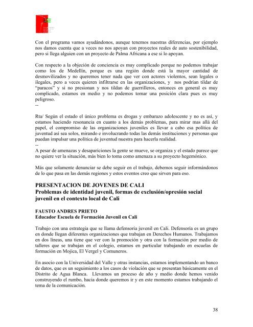 Identidad y exclusión social juvenil - CDIM - ESAP