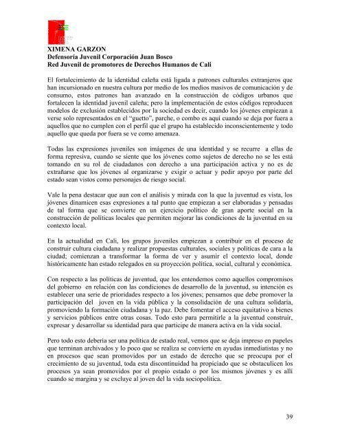 Identidad y exclusión social juvenil - CDIM - ESAP