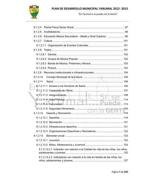 plan de desarrollo municipal yarumal 2012- 2015 - CDIM - ESAP