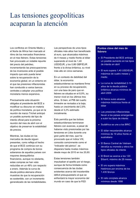 Informe de Mercados Financieros - Marzo 2011 - Deloitte