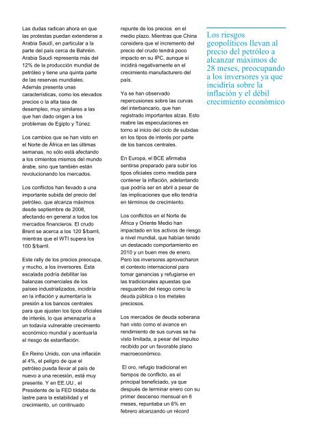 Informe de Mercados Financieros - Marzo 2011 - Deloitte