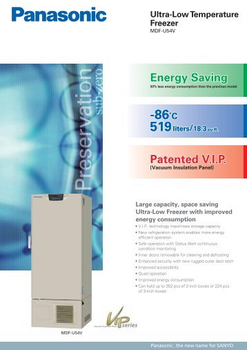 Ultra-Low Temperature Freezer MDF-U54V(408K) - Panasonic