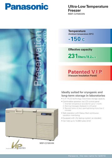 Ultra-Low Temperature Freezer MDF-C2156VAN(361K) - Panasonic