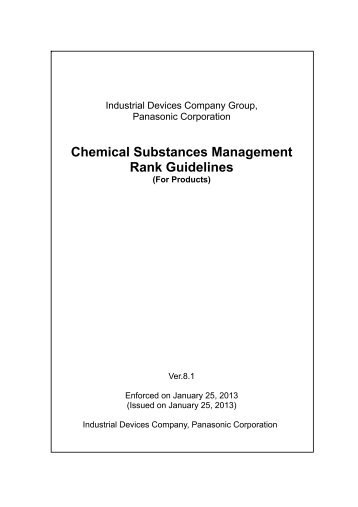 Chemical Substances Management Rank Guidelines ... - Panasonic